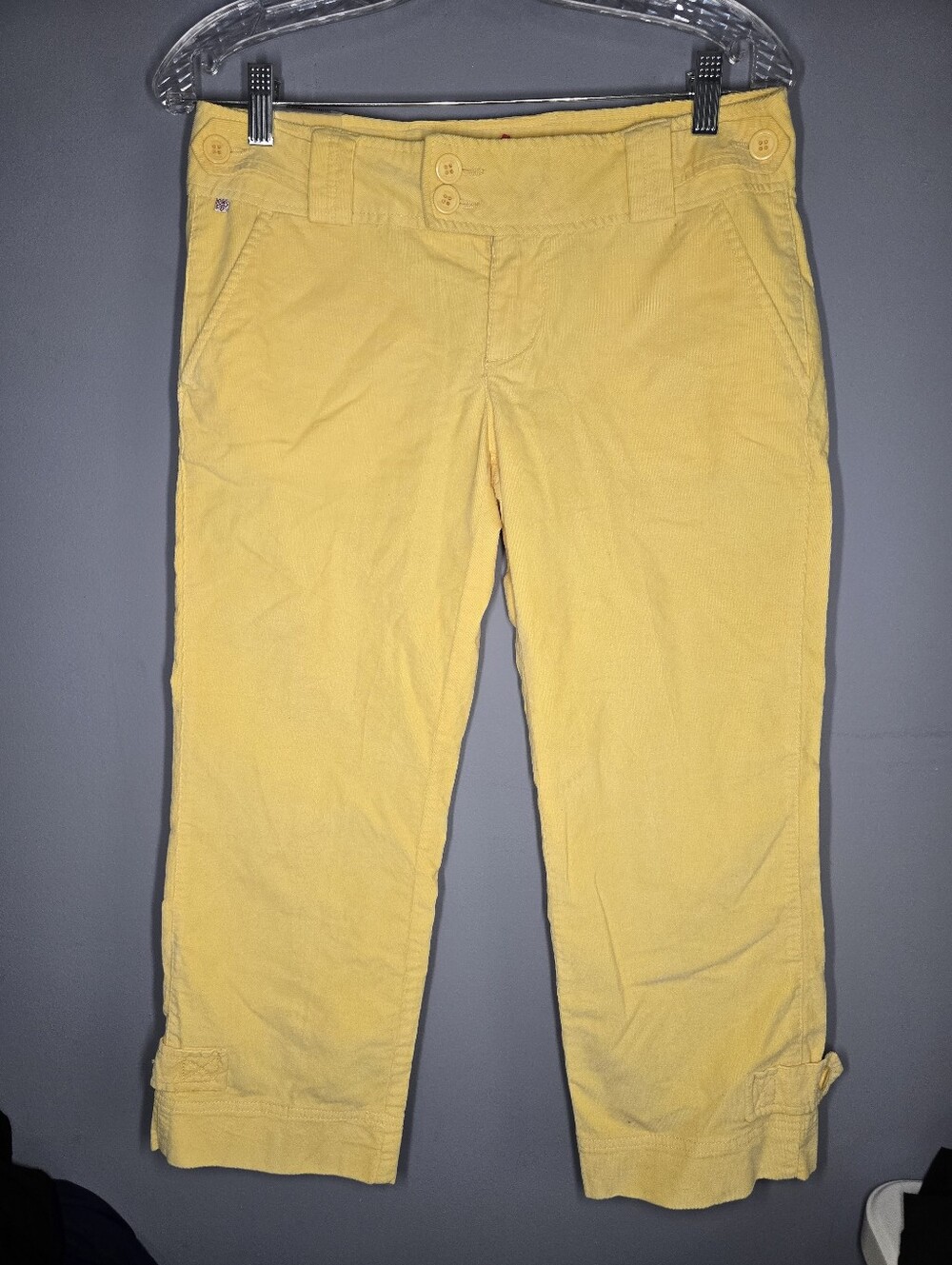 NEW Vintage/Y2K Younique Corduroy Stretchy Pants-Juniors size 7-Yellow-retro